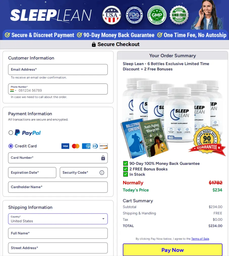 sleeplean-order-page